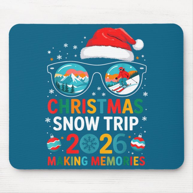 Tapis De Souris Christmas Snow Trips 2026 Men Women Kids Family Ma (Devant)