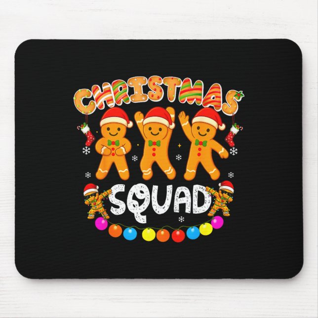 Tapis De Souris Christmas Squad Funny Xmas Gingerbread Family Matc (Devant)