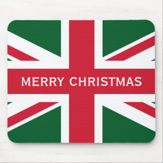 Tapis De Souris Christmas Union Jack ~ Red, Green and White