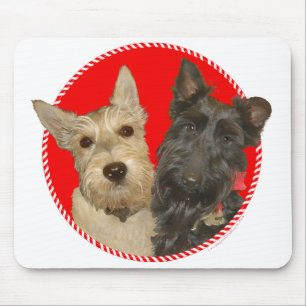 Tapis De Souris Christmas Wheaten & Black Scotties