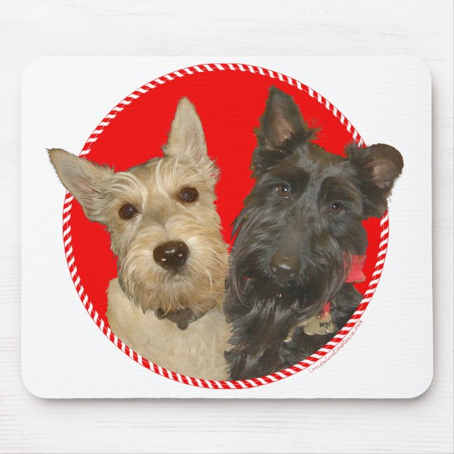 Tapis De Souris Christmas Wheaten & Black Scotties (Devant)