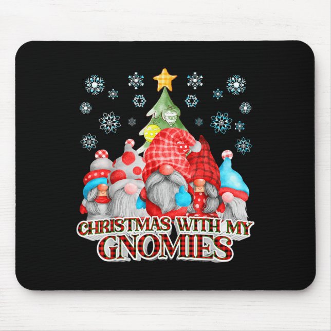 Tapis De Souris Christmas With My Gnomies Plaid Gnome Group Pajama (Devant)