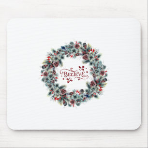 Tapis De Souris Christmas Wreath CROIRE Typographie