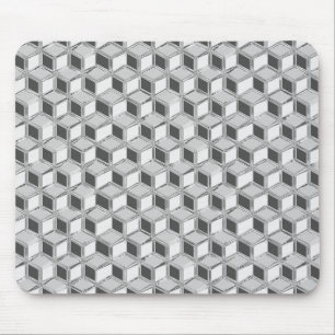 Tapis De Souris Chrome 3-d boîtes - gris argent