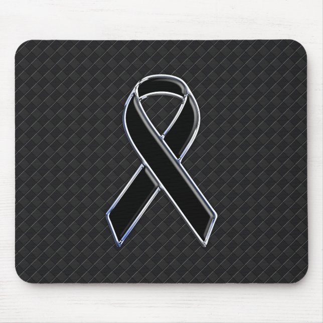 Tapis De Souris Chrome Black Ribbon Awareness Decor (Devant)