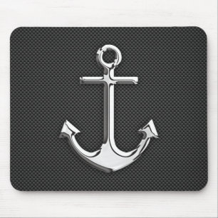 Tapis De Souris Chrome Comme Ancre sur fibre de carbone