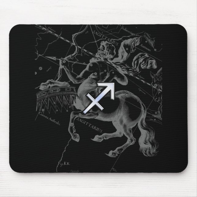 Tapis De Souris Chrome Comme Sagittarius Signe Zodiaque Hevelius D (Devant)