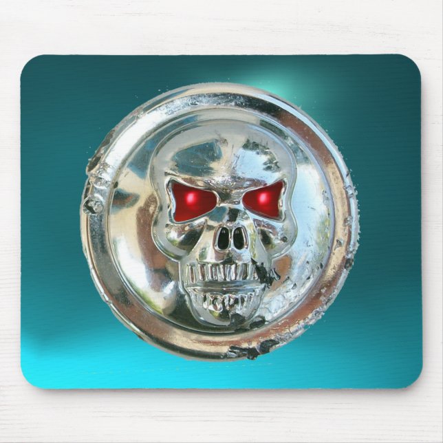 Tapis De Souris CHROME SKULL, Blue Aquamarine (Devant)