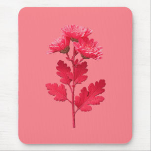 Tapis De Souris Chrysanthème rose 