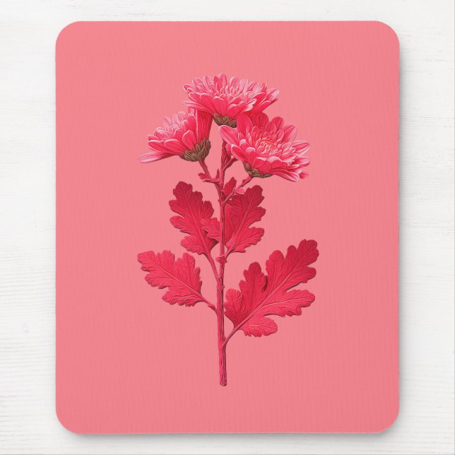 Tapis De Souris Chrysanthème rose  (Devant)