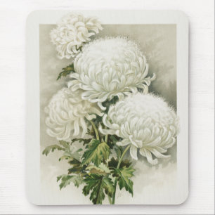 Tapis De Souris Chrysanthèmes - Elégant Botanique Vintage