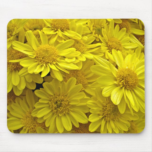 Tapis De Souris Chrysanthèmes jaune soleil (Devant)
