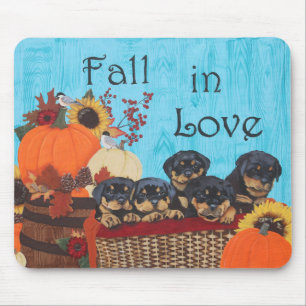 Tapis De Souris Chute en amour Rottweiler Imprimer