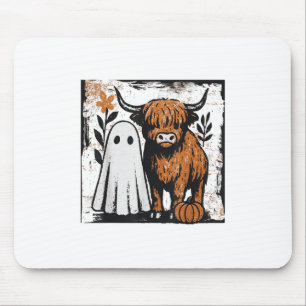 Tapis De Souris Chute Mignonne Vache Highland Fantôme Saison Éffra