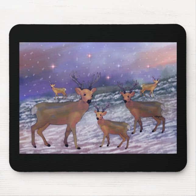 Tapis De Souris Chutes de neige Mousepad de renne (Devant)