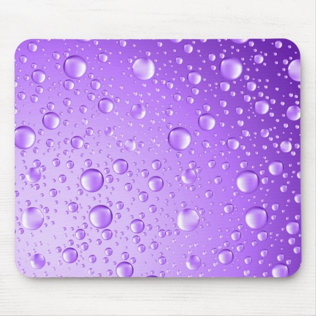 Tapis De Souris Chutes de pluie Abstraite violet métallique (Devant)