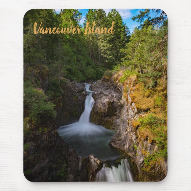 Tapis De Souris Chutes Little Qualicum Île de Vancouver Canada (Devant)