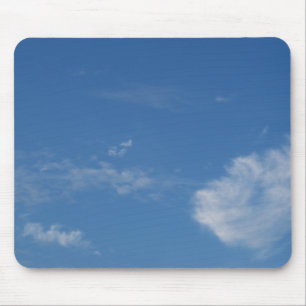Tapis De Souris ciel bleu foncé nuages blancs