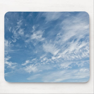 Tapis De Souris Ciel bleu nuages blancs éparpillés Motif bleu