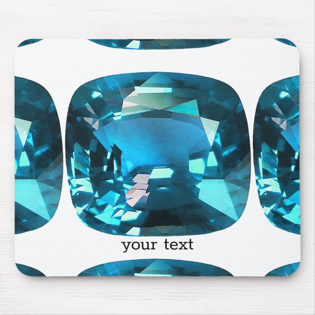 Tapis De Souris Ciel bleu Topaz Cushion Gemstone (Devant)