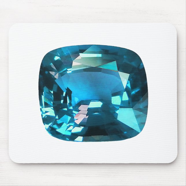 Tapis De Souris Ciel bleu Topaz Cushion Gemstone (Devant)
