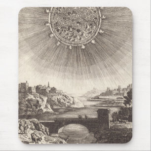 Tapis De Souris Ciel d'astronomie antique avec soleil par Allain M