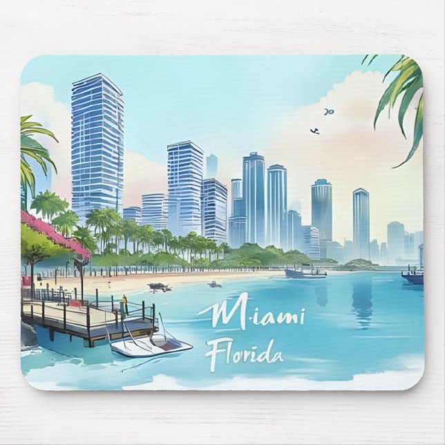 Tapis De Souris Ciel de Miami City Floride (Devant)