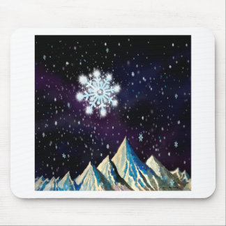 Tapis De Souris Ciel étoilé avec gros flocons de neige