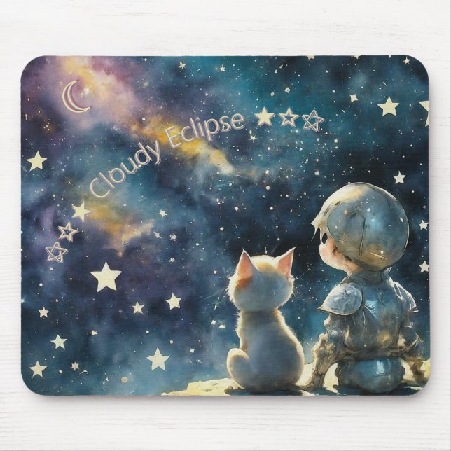 Tapis de souris Ciel étoilé Chevalier Chibi Mignon (Devant)