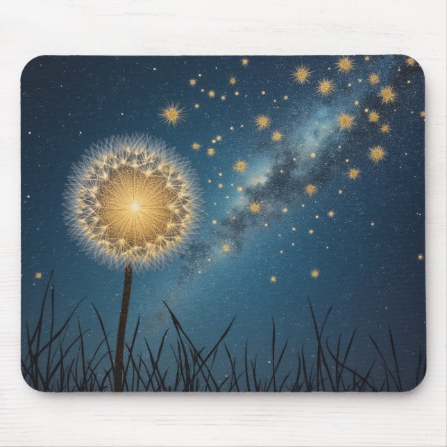 Tapis De Souris ciel nocturne et pandelions (Devant)