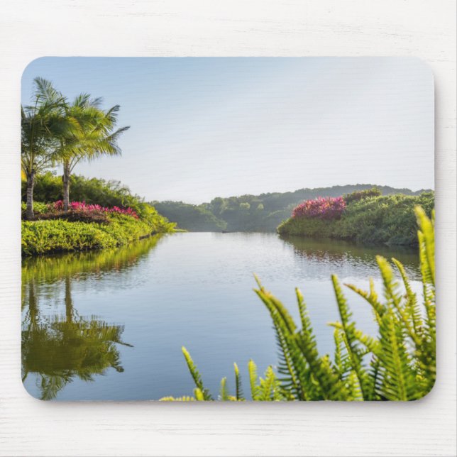 Tapis De Souris Ciel reflété dans le lac tropical encore (Devant)