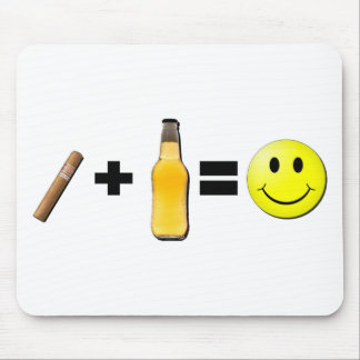 Tapis De Souris Cigar + Bière = Bonheur
