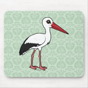 Tapis De Souris Cigogne blanche de Birdorable