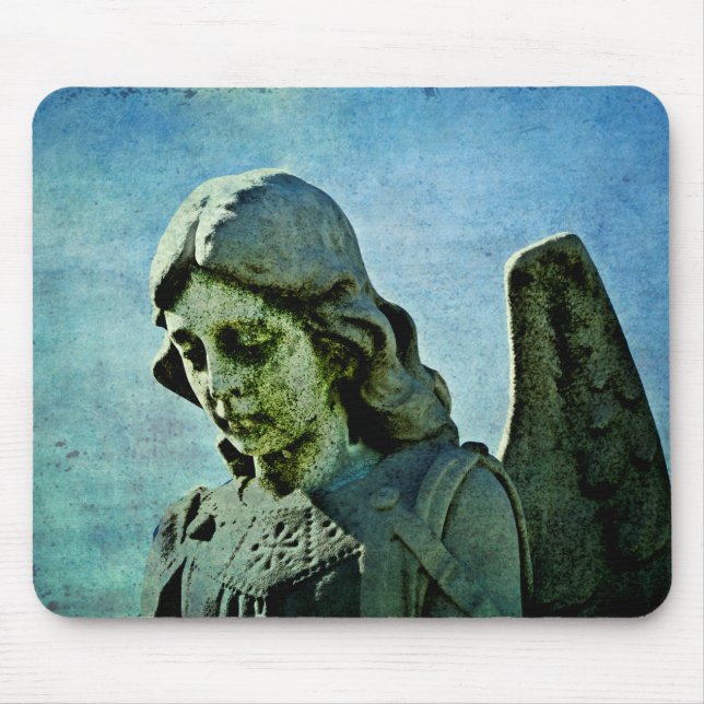 Tapis De Souris Cimetière Ange Gardien Art (Devant)