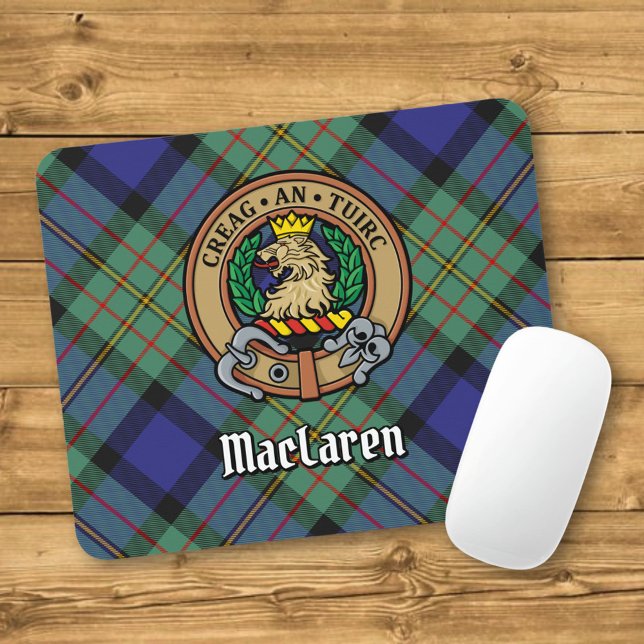 Tapis De Souris Cimier du clan MacLaren sur tartan (Créateur téléchargé)