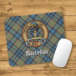 Tapis De Souris Cimier du clan MacLellan sur tartan ancien