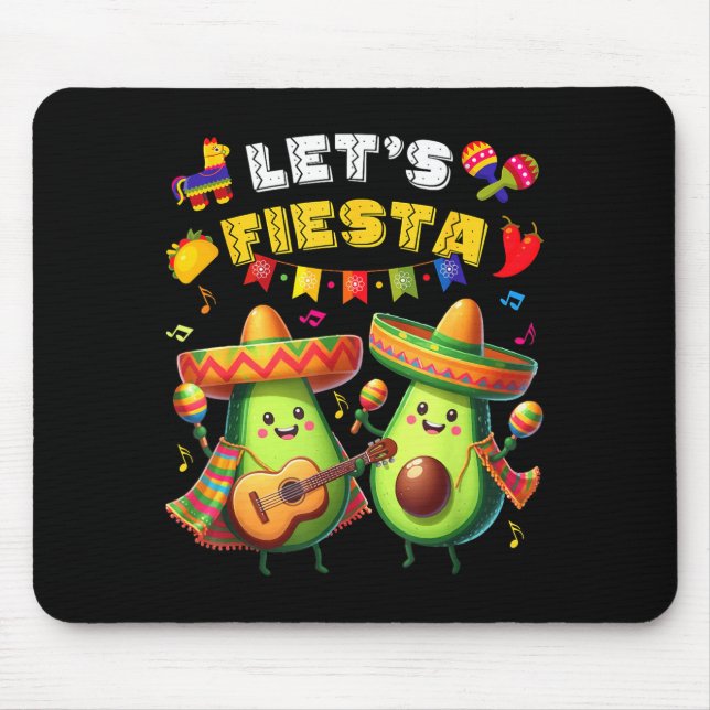 Tapis De Souris Cinco De Mayo Faisons la Fête Poncho Avocat Garçon (Devant)