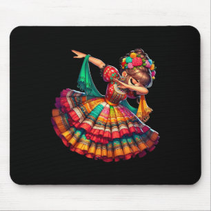 Tapis De Souris Cinco De Mayo Femme Mexicaine Drôle Dabbing Cinco