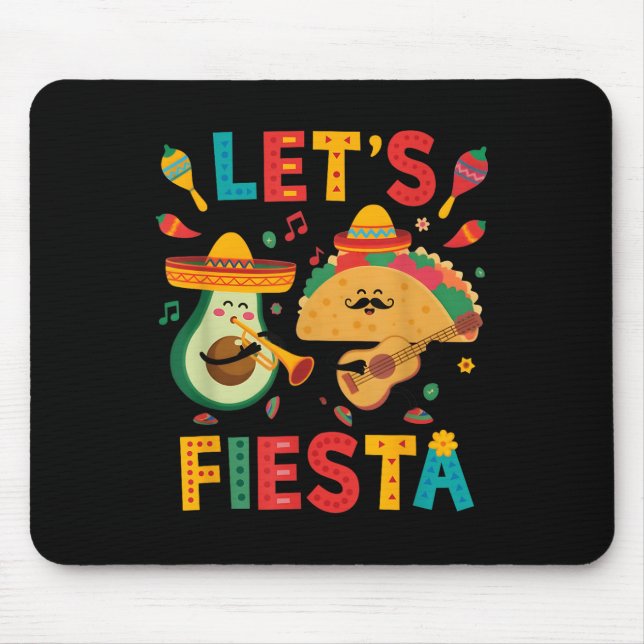 Tapis De Souris Cinco De Mayo Lets Fiesta Mexico Funny Parc Mexica (Devant)