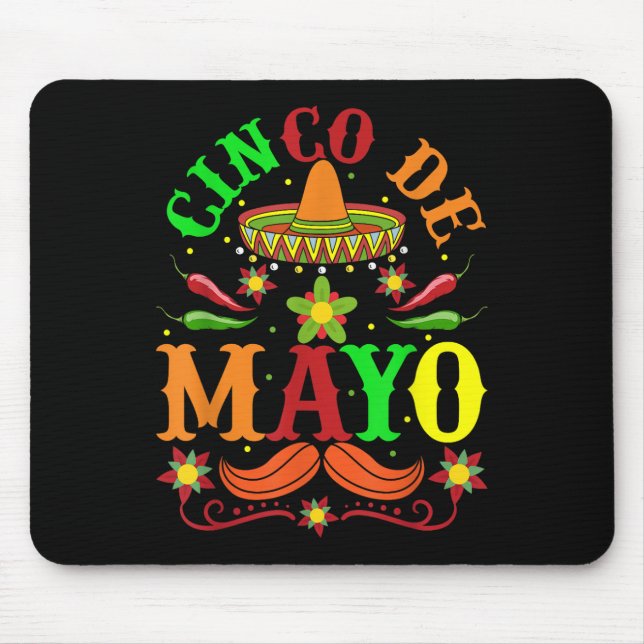 Tapis De Souris Cinco De Mayo Lets Fiesta Squad 5 De Mayo Mexique (Devant)