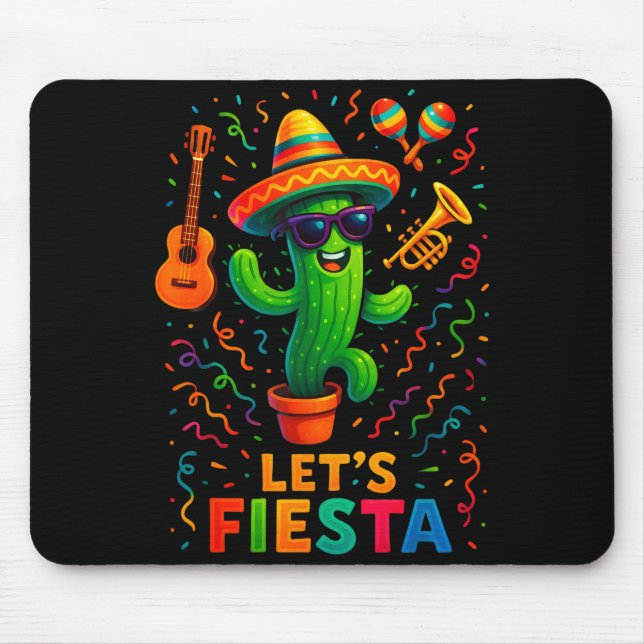 Tapis De Souris Cinco de mayo mexican cactus party funny letsCinco (Devant)