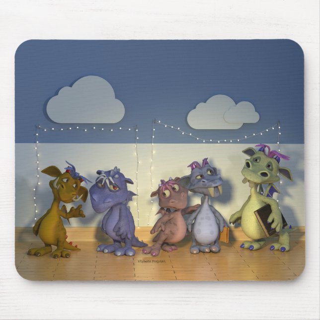 Tapis De Souris Cinq petits dragons (Devant)