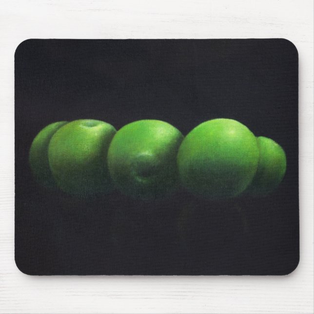 Tapis De Souris Cinq pommes vertes (Devant)