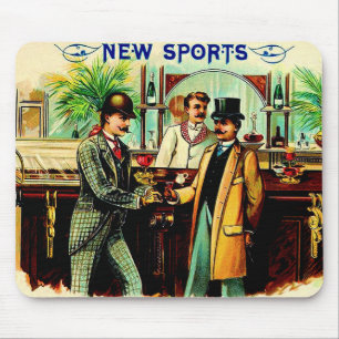Tapis De Souris circa 1900 New Sports boîte à cigares étiquette