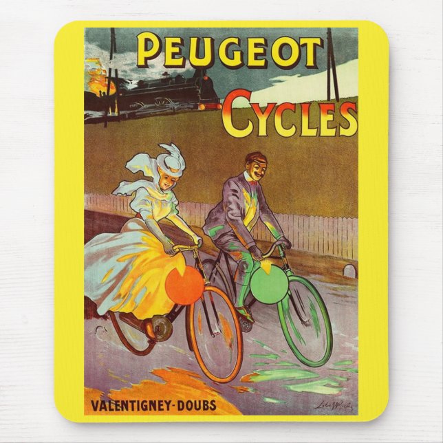Tapis De Souris circa 1900 Peugeot bicyclettes et (Devant)