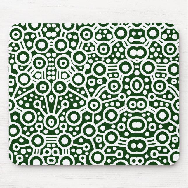 Tapis De Souris Circuit Alien II - Blanc et Vert foncé (Devant)