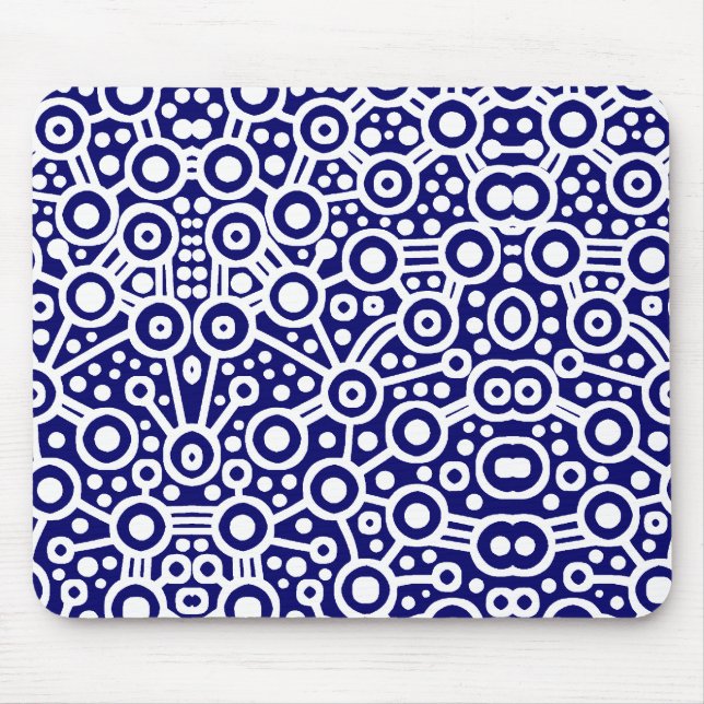 Tapis De Souris Circuit Alien II - Blanc sur bleu foncé (Devant)