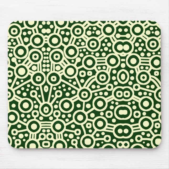 Tapis De Souris Circuit Alien II - Crème sur Vert foncé (Devant)
