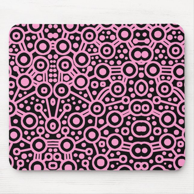 Tapis De Souris Circuit Alien II - Rose sur Noir (Devant)