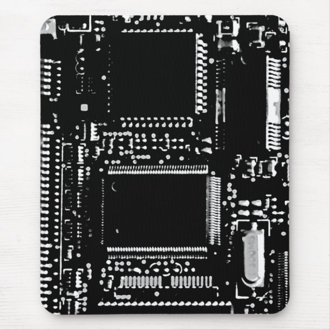 Tapis De Souris Circuit B&W mouspad portrait (Devant)